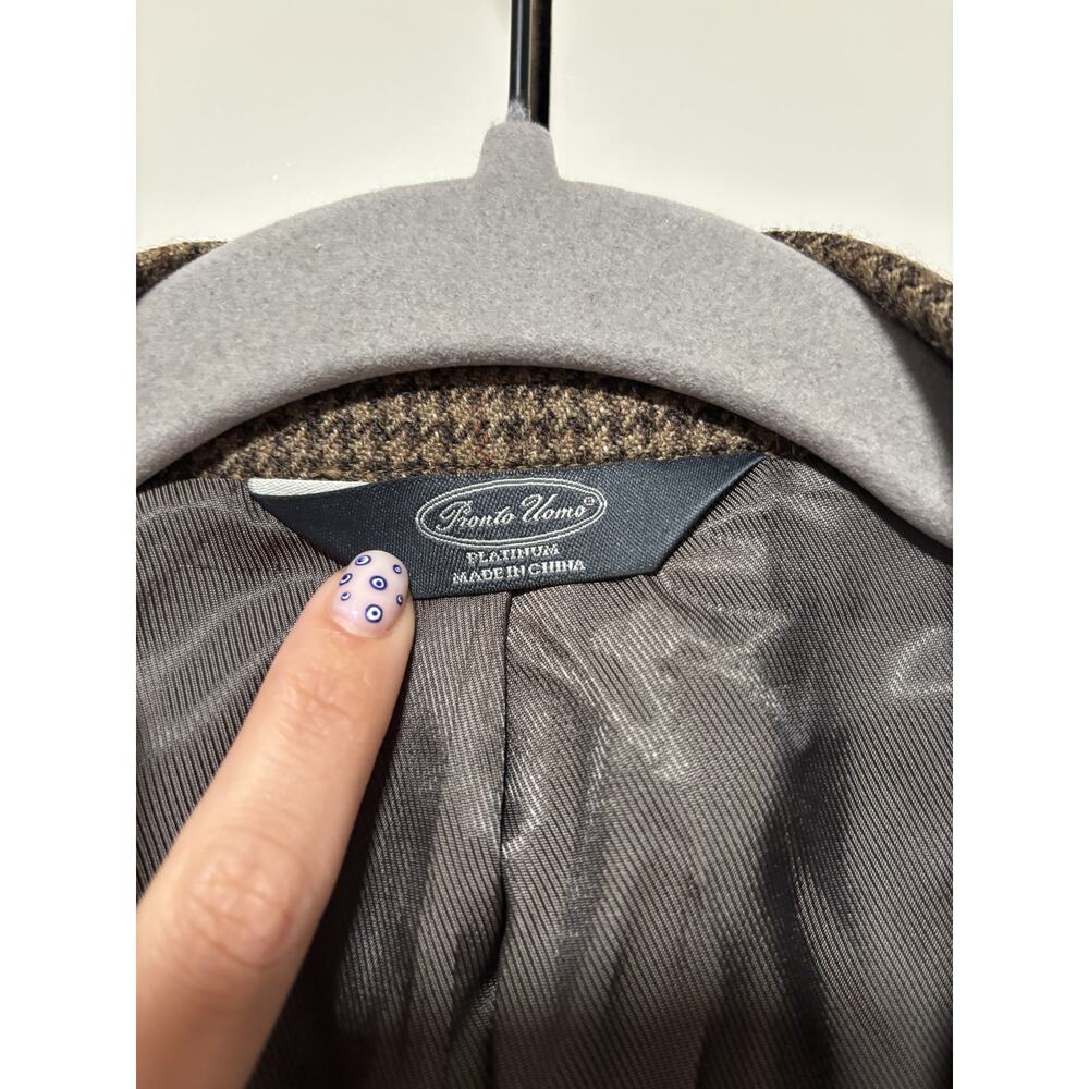 Pronto Uomo Platinum Brown Wool Blazer 42 Long - Picture 3 of 8